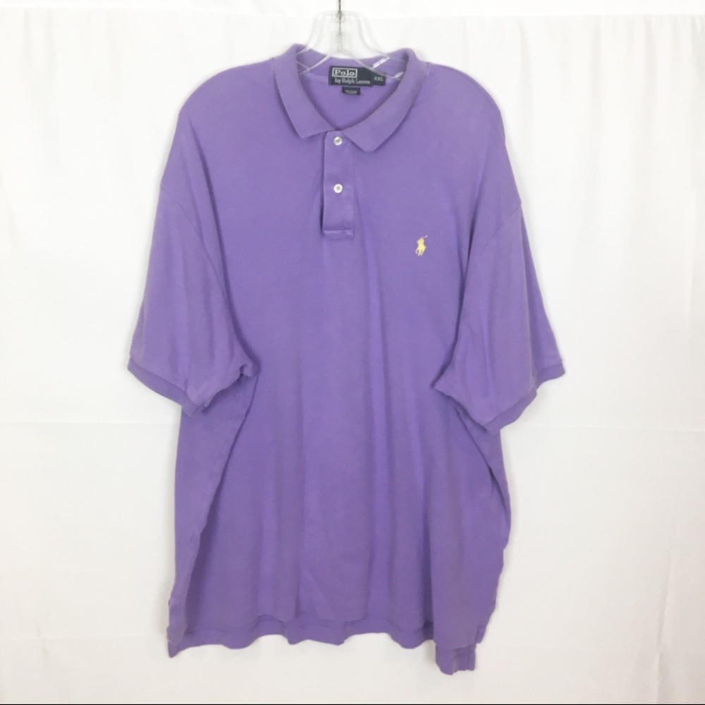 RALPH LAUREN Purple Cotton Polo Shirt Size XXL